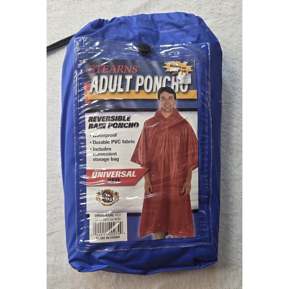 Stearns Adult Poncho Reversible Universal Red